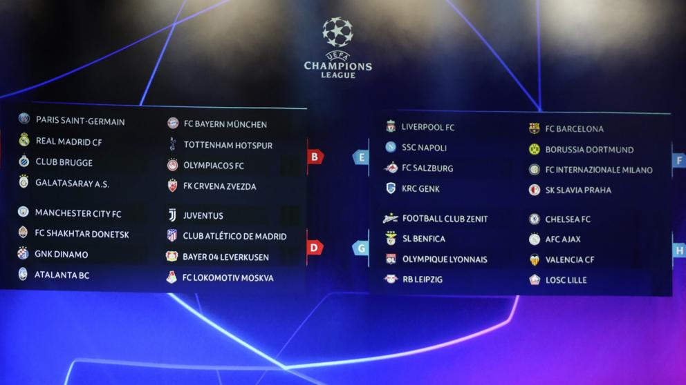 Definidos los grupos de la Champions