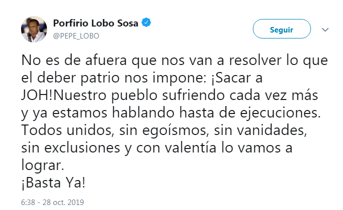 Expresidente Lobo Sosa.