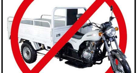 Prohibido usar motocargas como medio de transporte público