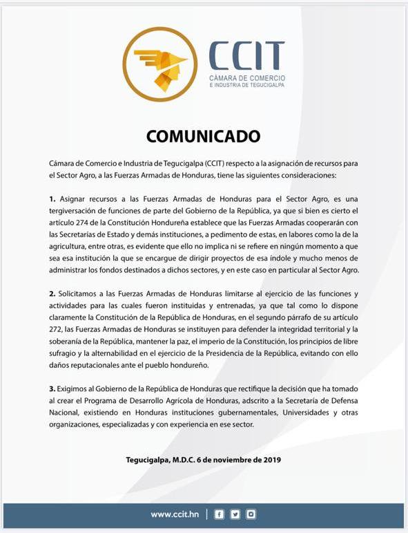 Comunicado CCIT.