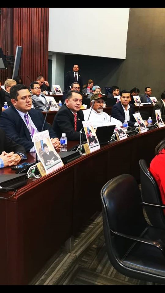 Con carteles "Todos somos Evo Morales", diputados de Libre le brindan su apoyo en plena sesión legislativa