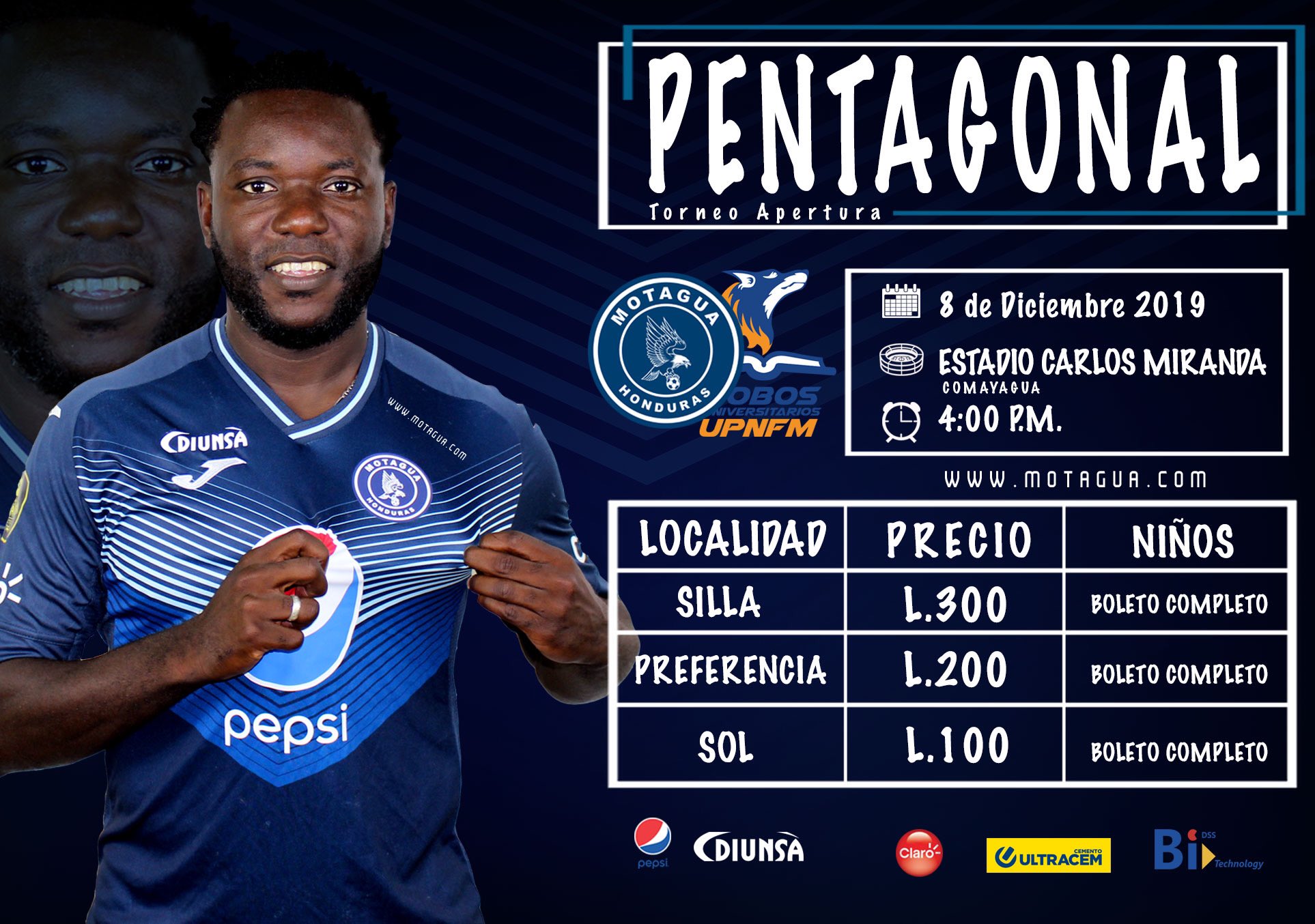 Estos son los precios para el partido entre Motagua y Lobos UPNFM