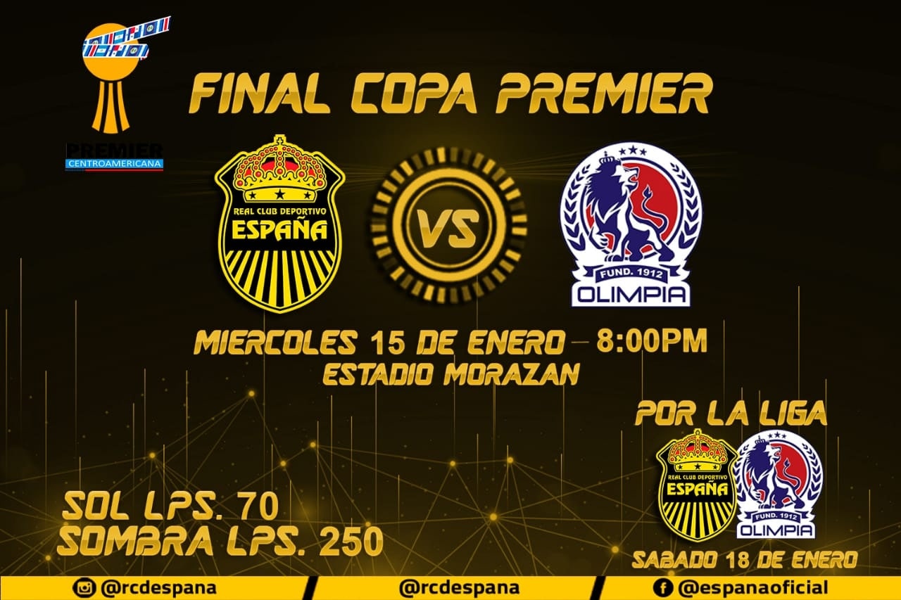Final Copa Premier: Precios para el Real España vs Olimpia