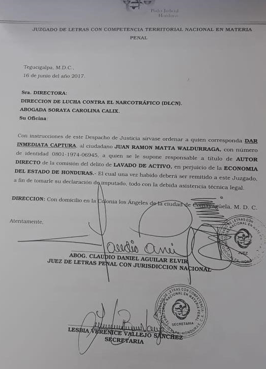 Está es la razón, por la que  "Mochito" Matta no podría ser extraditado a Honduras