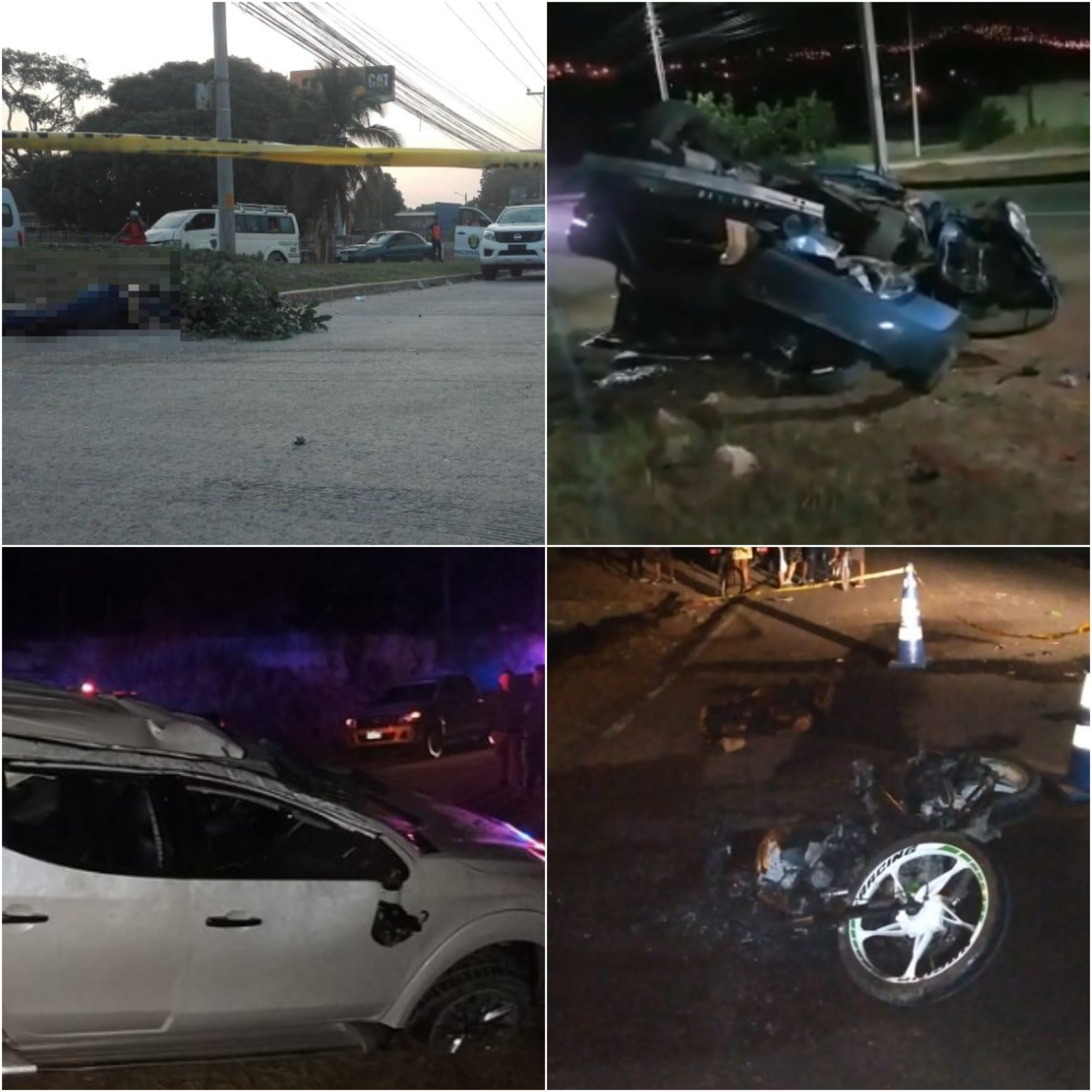Tres muertos y dos heridos han dejado este sábado varios accidentes de tránsito en Honduras