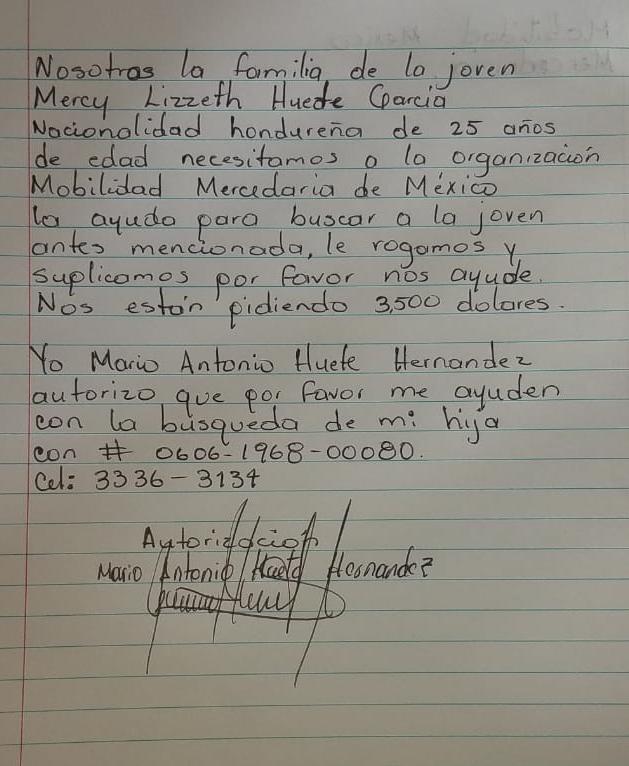 Publican vídeo de hondureña secuestrada en México y piden 3,500 dólares para liberarla