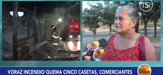 Sin el sustento diario se quedan cinco familias, por quema de casetas de venta en la colonia Suyapa