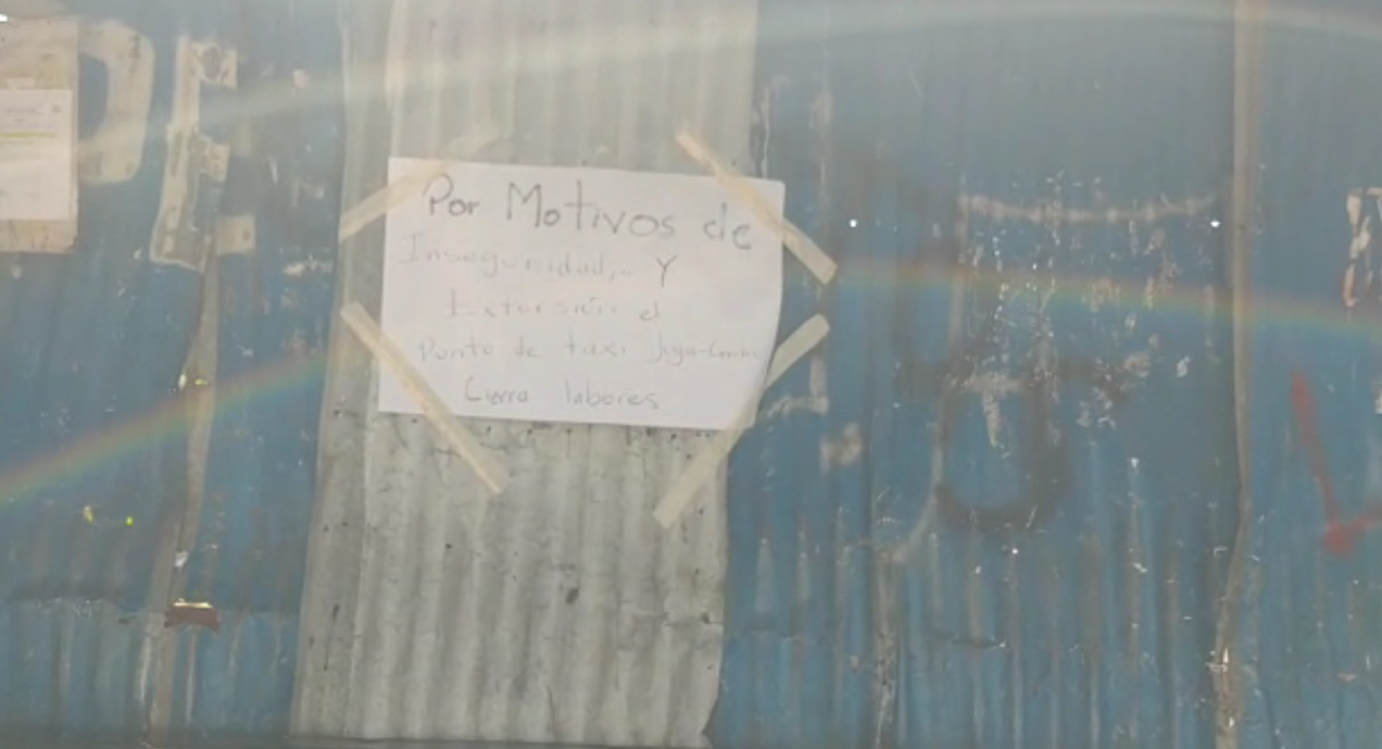 Por extorsión cierran punto de taxi de la colonia La Joya de Tegucigalpa