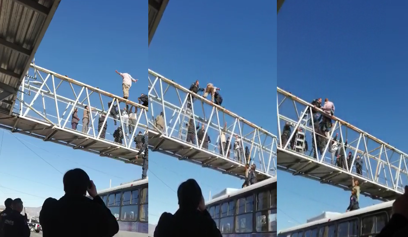 Vídeo: hombre intenta lanzarse de un puente y policías lo rescatan
