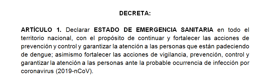 Gobierno de Honduras declara estado de emergencia sanitaria por coronavirus
