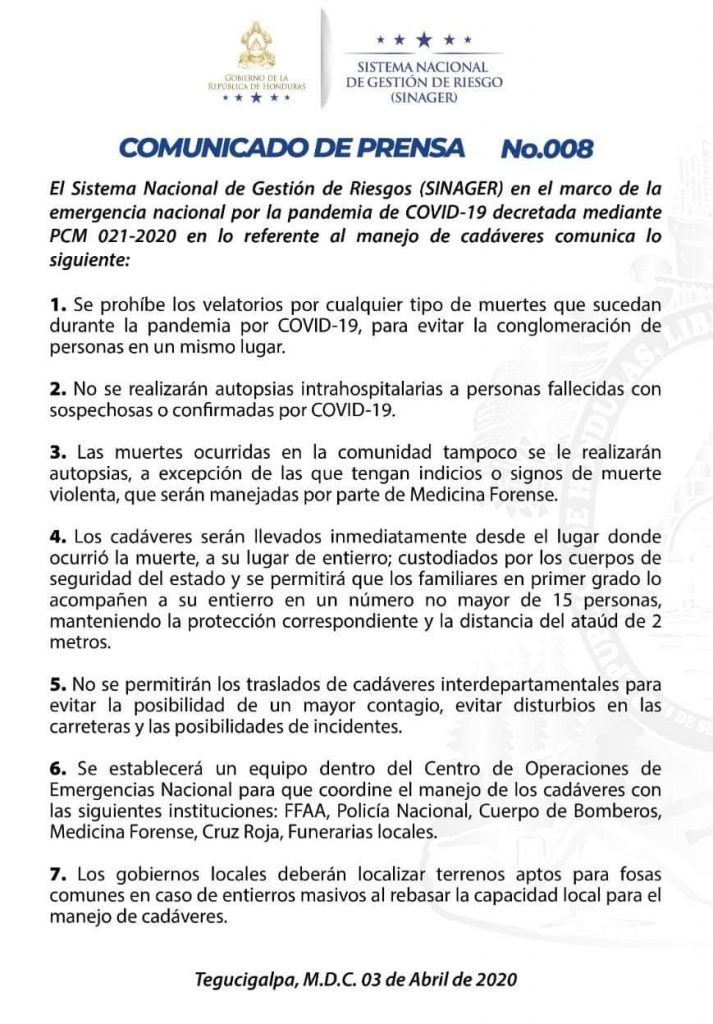 Coronavirus en Honduras.