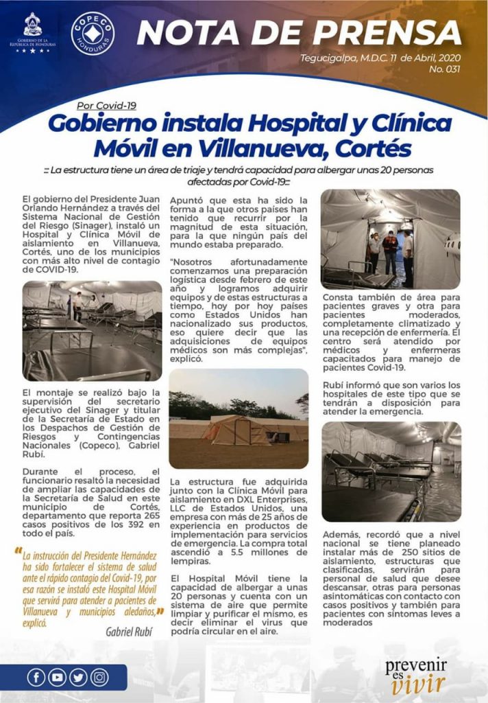 Coronavirus en Honduras.