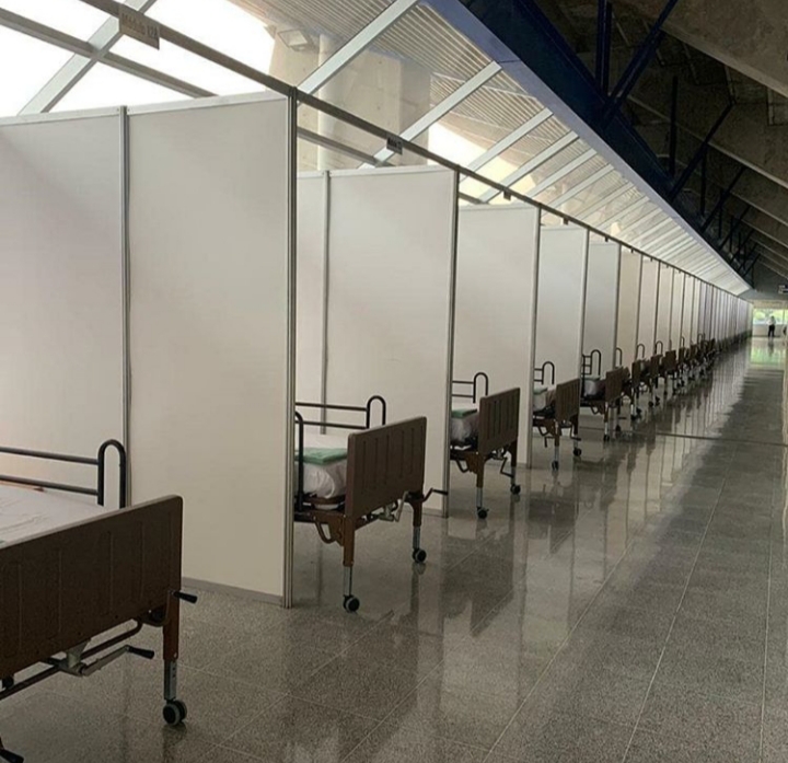 Así luce el Polideportivo de la UNAH, listo para recibir pacientes con covid-19