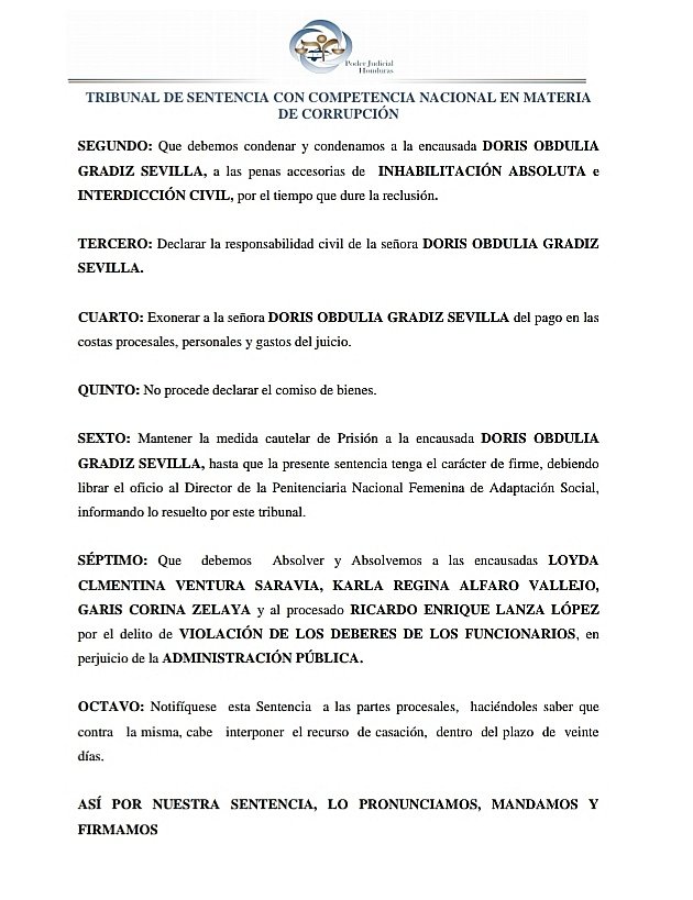 Honduras: Condenan a más de mil años de prisión a exfuncionaria de Salud por irregularidades en entrega de becas