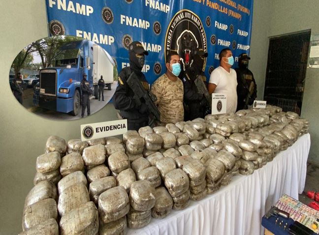 Encuentran más de 600 libras de supuesta marihuana en el interior de un camión en El Progreso, Yoro