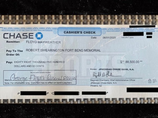 Filtran la cantidad de dinero que Mayweather donó a la familia de George Floyd para pagar el funeral