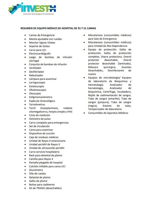 ¿Qué debería traer la embarcación que trasladó los dos hospitales móviles?