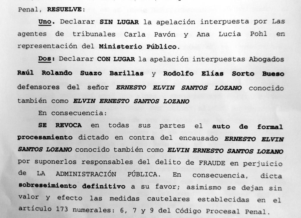 Corte Suprema dicta sobreseimiento definitivo para Elvin Santos padre, involucrado en el caso Pandora