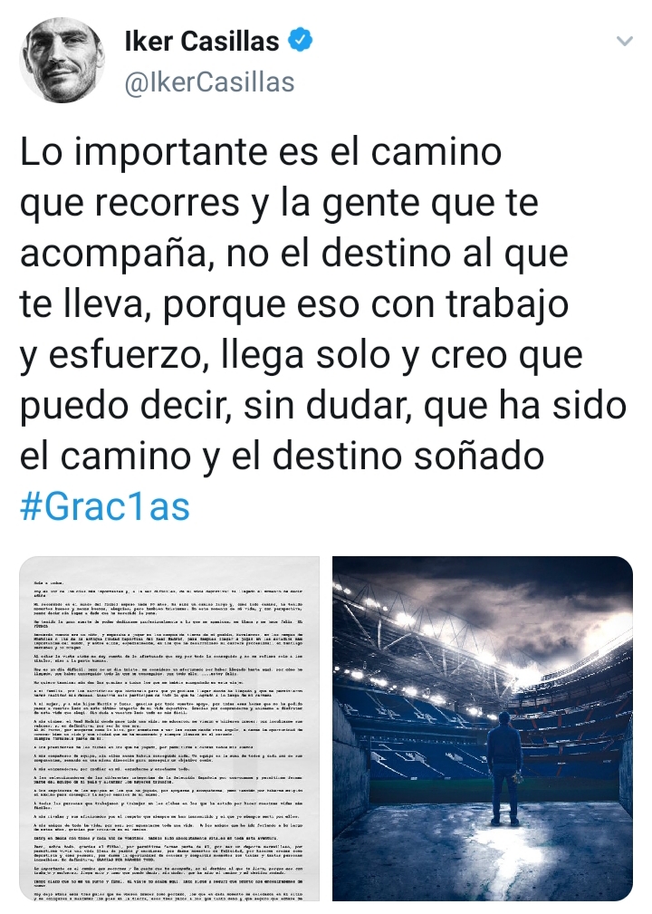 Ha llegado el momento de decir adiós: Iker Casillas anuncia su retiro definitivo del fútbol