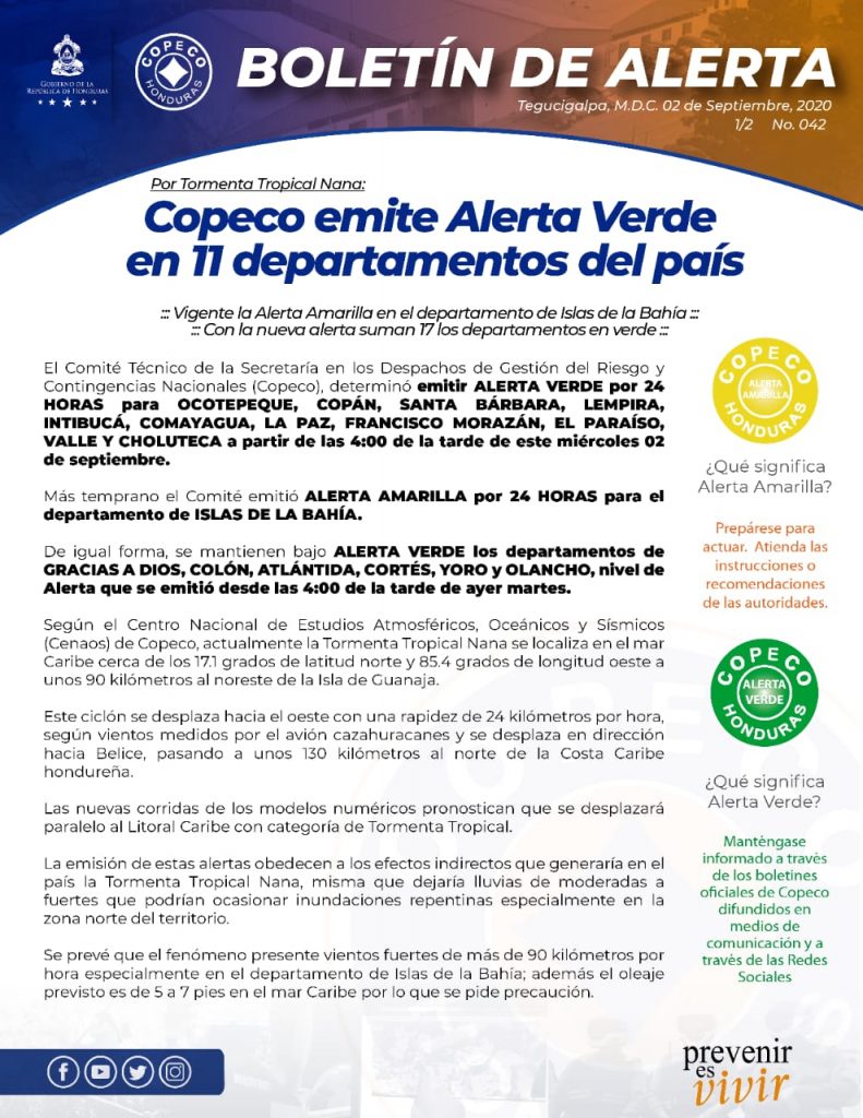Comunicado Copeco