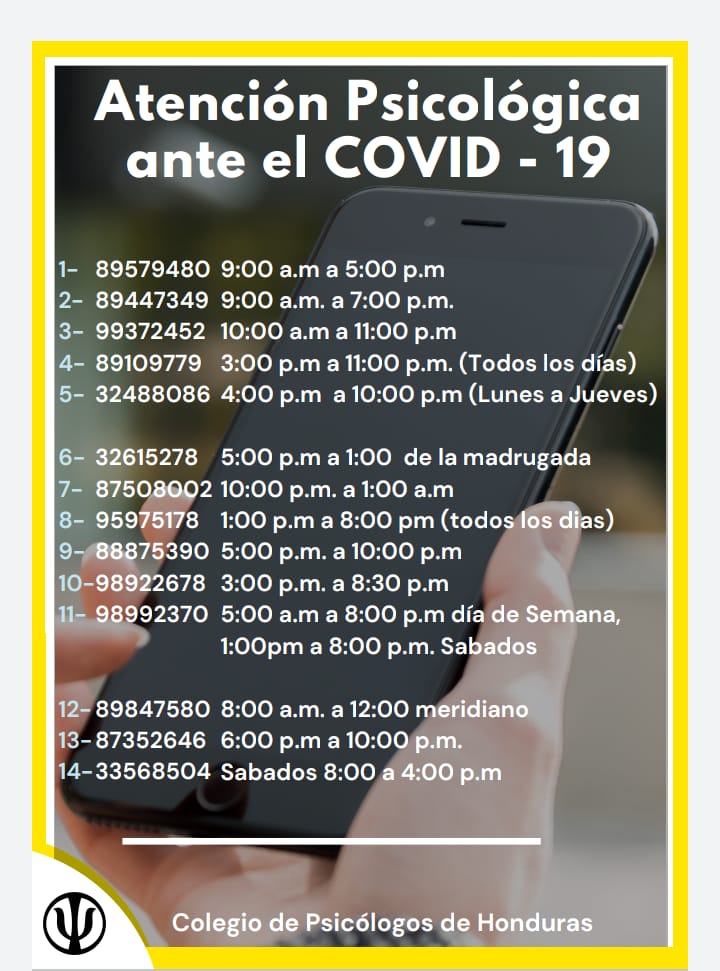 Líneas telefónicas de ayuda.