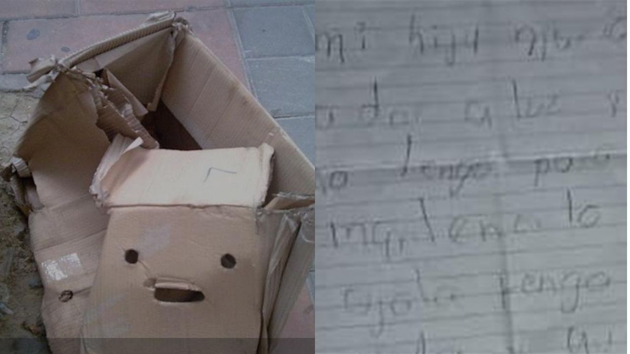 Con la frase 'no tengo para mantenerlo, mi hija murió hace un mes’, abuelito abandonó a bebé en una caja