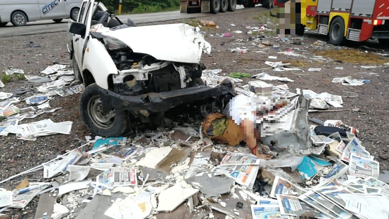 Distribuidor de periódicos muere tras colisionar con una rastra guatemalteca en Copán