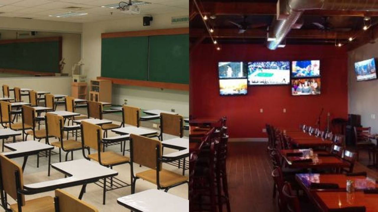 Mira cómo se esparce el covid en un bar, un aula de clase y en un salón social