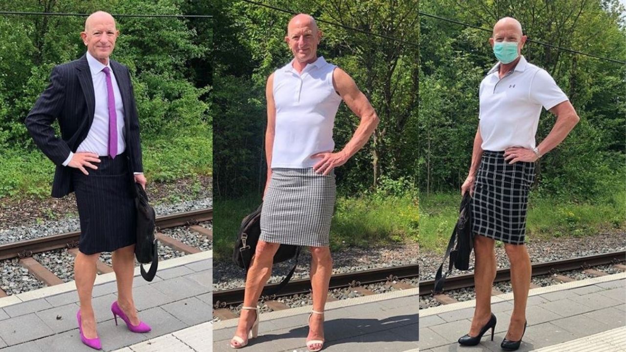 Hombre de la tercera edad usa tacones y faldas para erradicar estereotipos de género, ¡mira sus looks que se han viralizado!