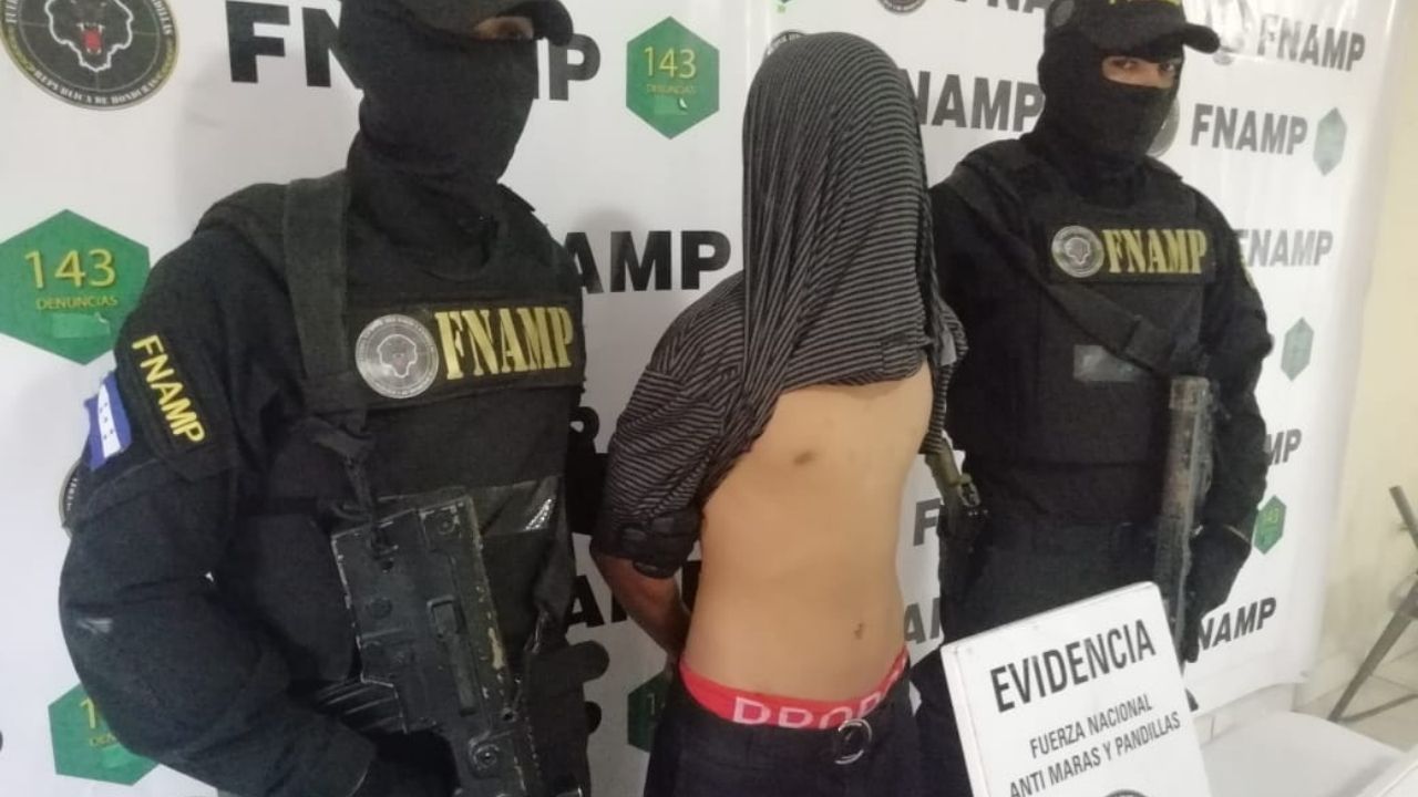 Capturan en Comayagüela a 'El Pilin' un menor de 14 años integrante de la Pandilla  18
