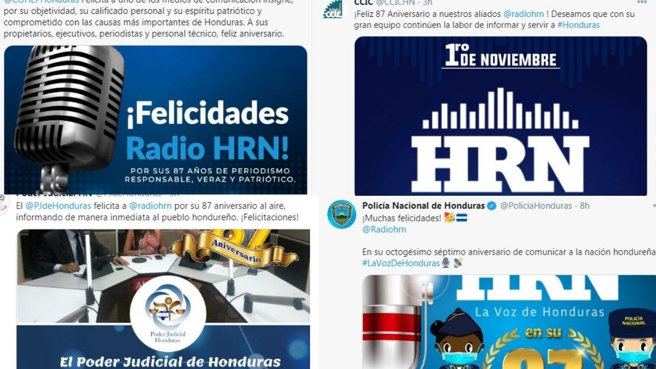 Así felicitaron a la cumpleañera Radio HRN en su 87 aniversario