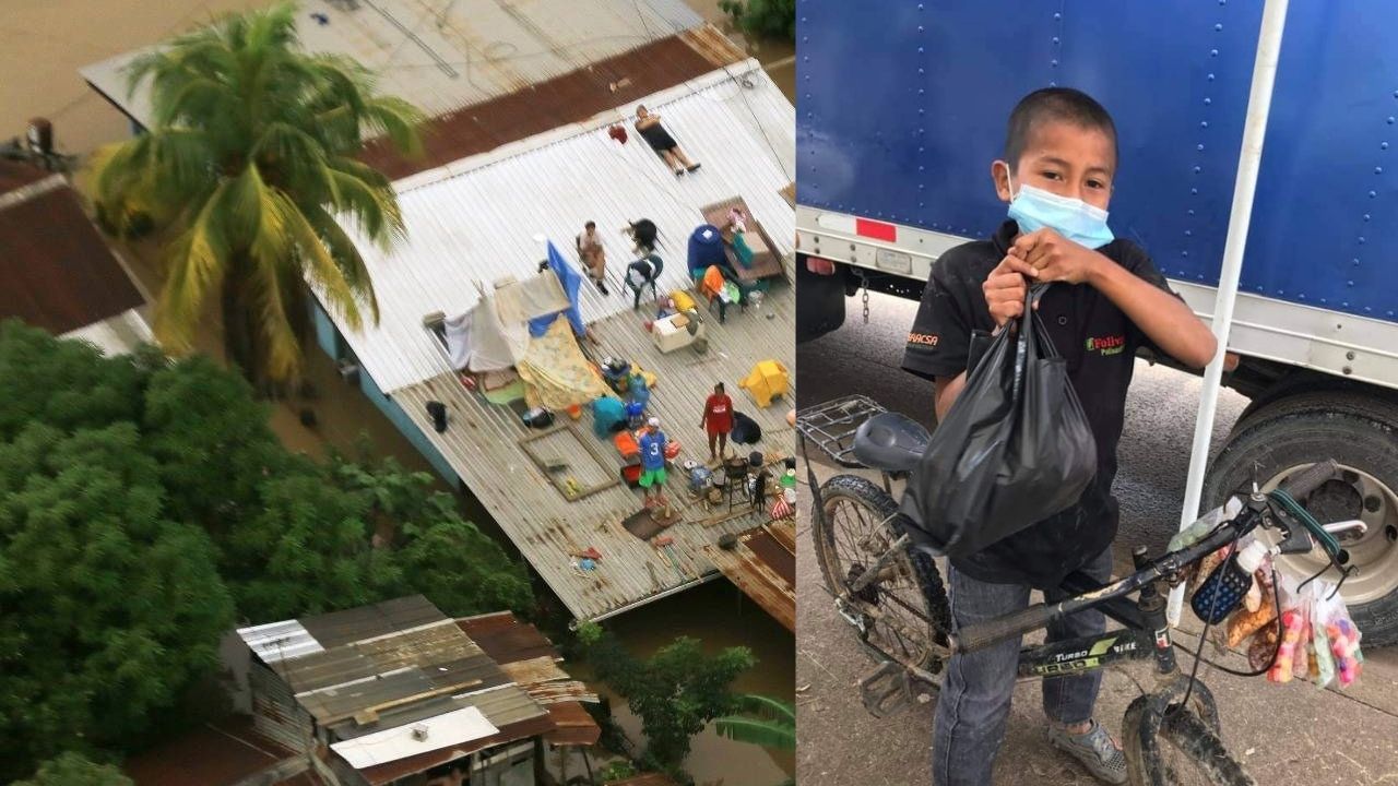 ¡Niño hondureño vendedor de dulces conmueve a Honduras!,  compartió su dinero, harina de maíz y unas tustacas para los damnificados