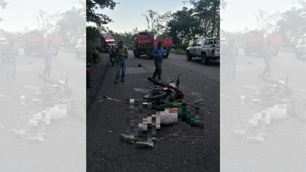 Motociclista era perseguido por sujetos y fallece tras impactar contra un muro en la carretera al sur de Honduras