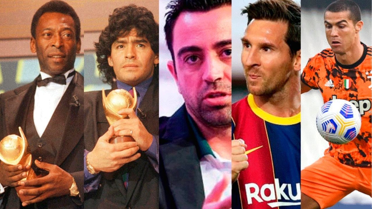 Xavi, Maradona, Messi, Pelé y Ronaldo, Balón de Oro al mejor equipo historia