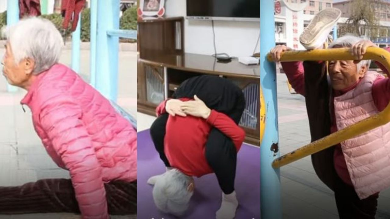 ¡Impresionante! Vídeo de mujer china se hace viral por mostrar una increíble flexibilidad a los 82 años