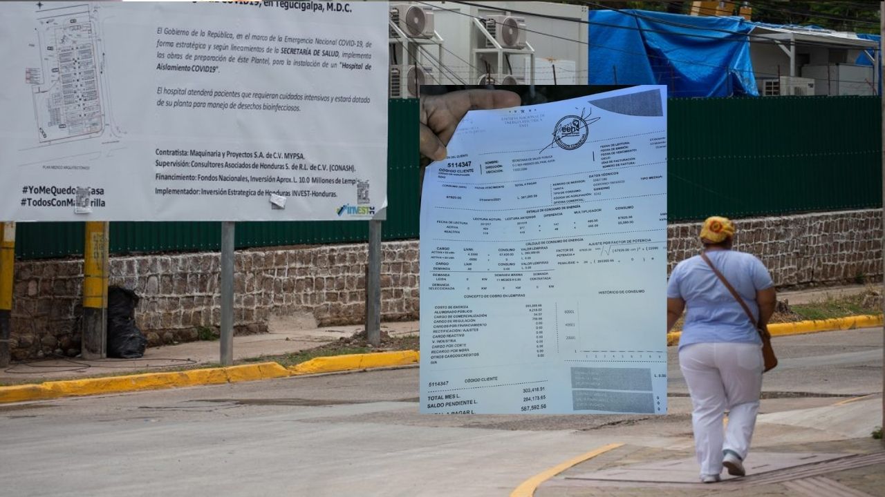 Más de medio millón de lempiras adeuda el hospital móvil de Tegucigalpa a EEH, pese a que aún no funciona