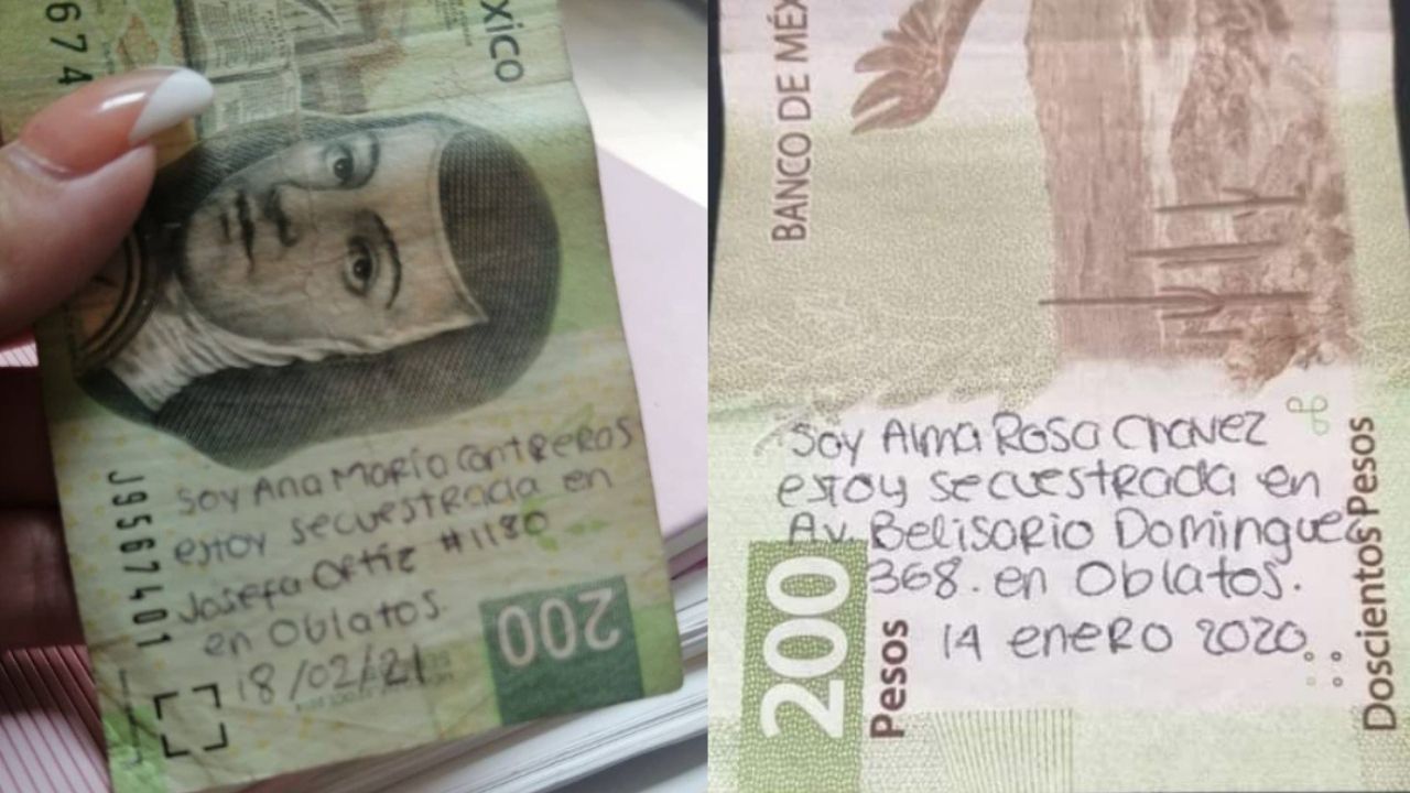 Mujer supuestamente secuestrada pidió auxilio a través de dos billetes
