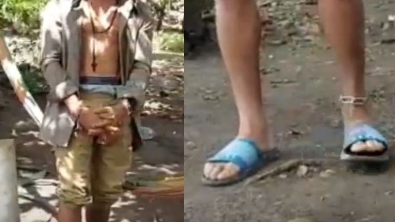 Hondureño permanece encadenado de pies y manos en el solar de su casa tras cumplir pena de un año preso