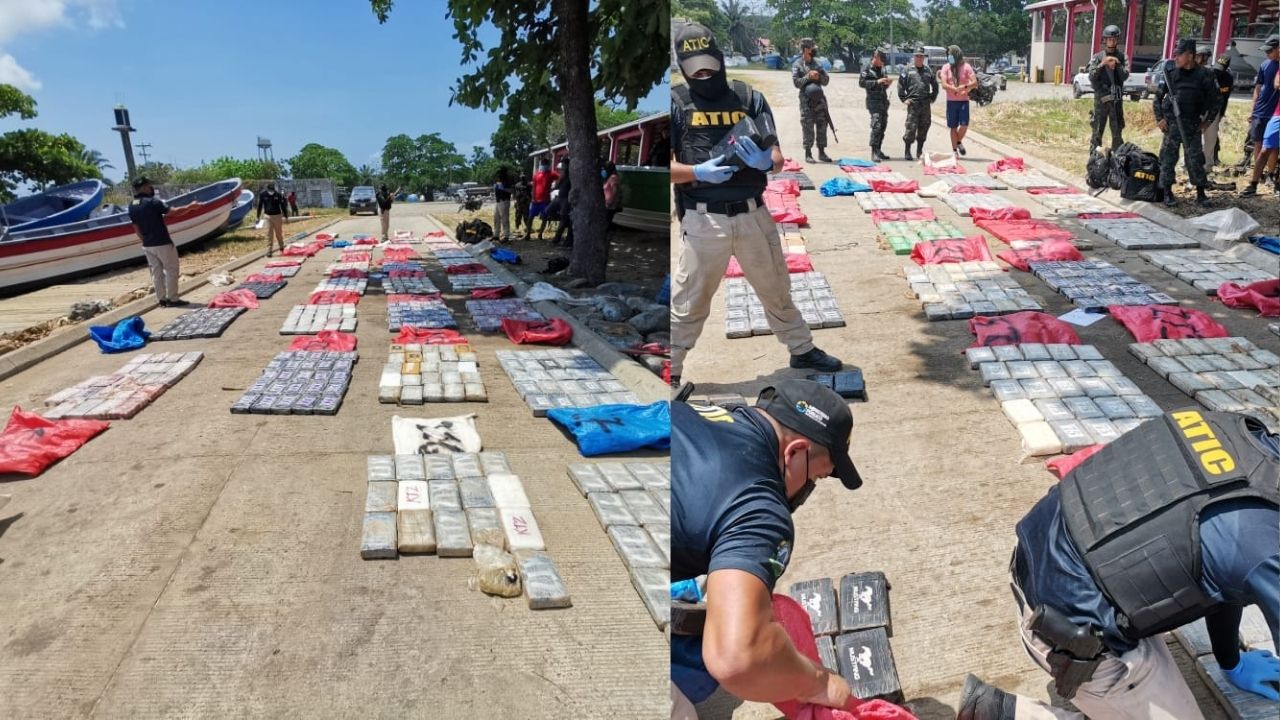 Capturan a dos hondureños con 739 kilos de cocaína en lancha denominada Borussia Dortmun en Colón