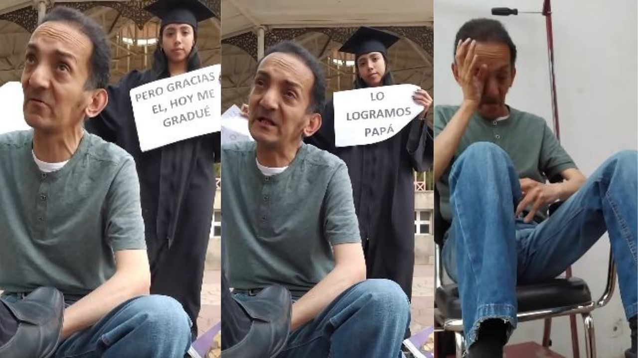 'Lo logramos, papá'; mira el vídeo de la conmovedora sorpresa que recibió un humilde lustrabotas de parte de su hija
