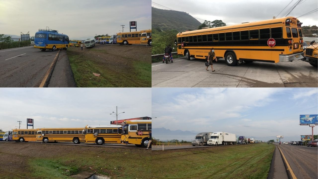 Las imágenes que reflejan el impacto del paro de transporte en Honduras