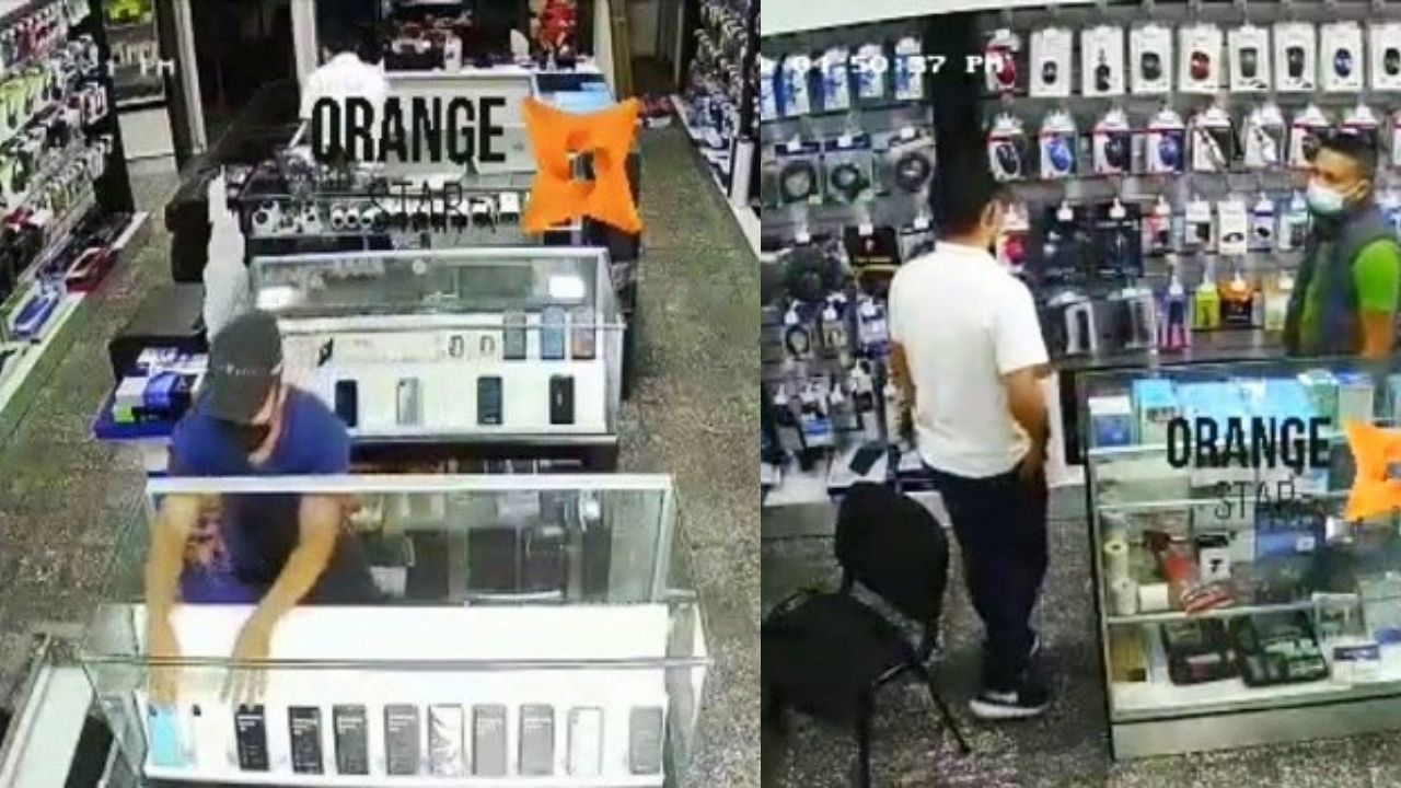 Vídeo muestra a delincuentes vaciando una tienda de celulares en Siguatepeque