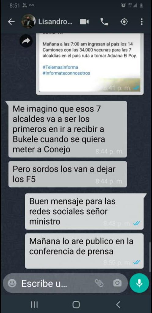 Alcaldes hondureños que solicitaron vacunas a El Salvador denuncian amenazas del canciller Lisandro Rosales; 'es falso', dice el funcionario