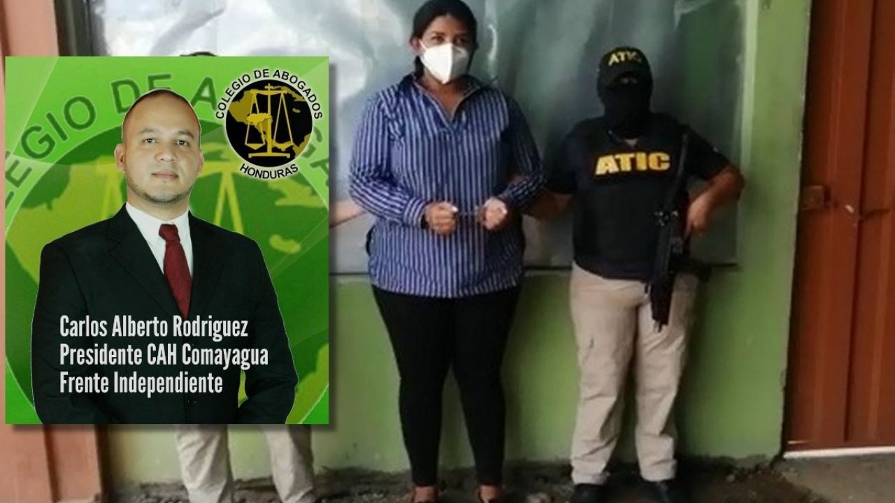 Capturan a esposa del presidente del Colegio de Abogados, Capítulo Comayagua, quien es prófugo de la justicia