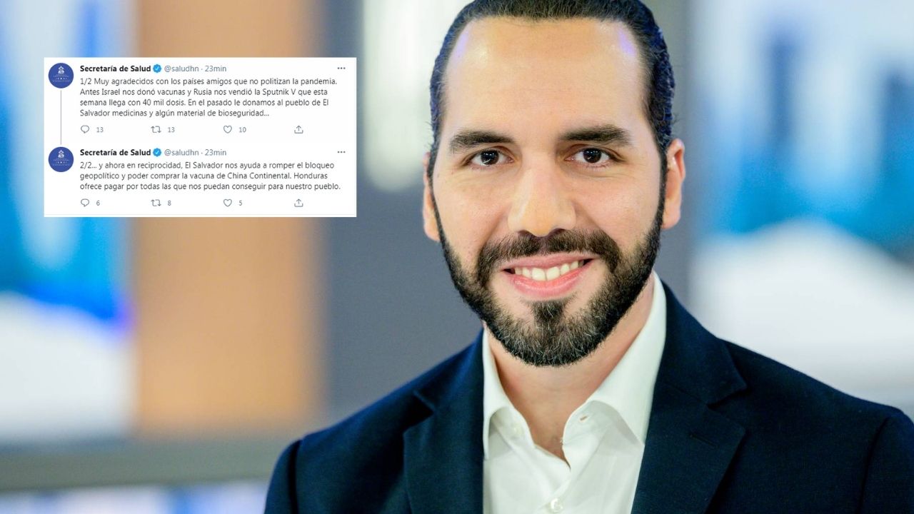 Secretaría de Salud de Honduras le responde a Bukele tras anuncio de donación de vacunas: pagaremos por todas las que nos puedan conseguir