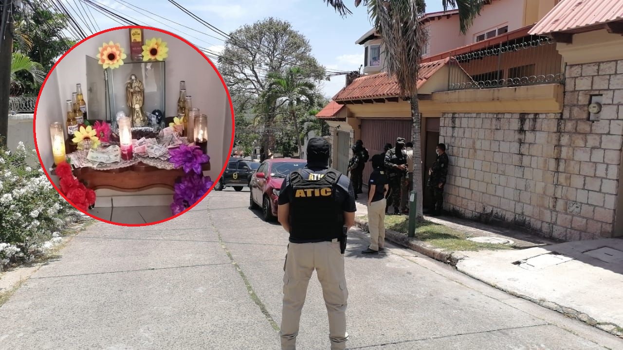 Hasta un altar a la muerte encuentran en vivienda de una supuesta pandilla en una residencial de Tegucigalpa