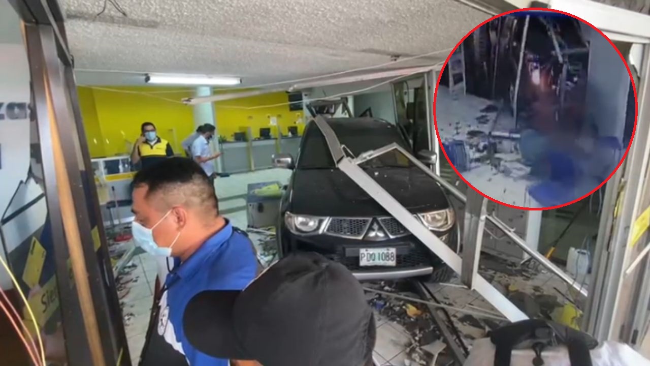 Vehículo se introduce accidentalmente en agencia bancaria y deja una persona herida en San Pedro Sula