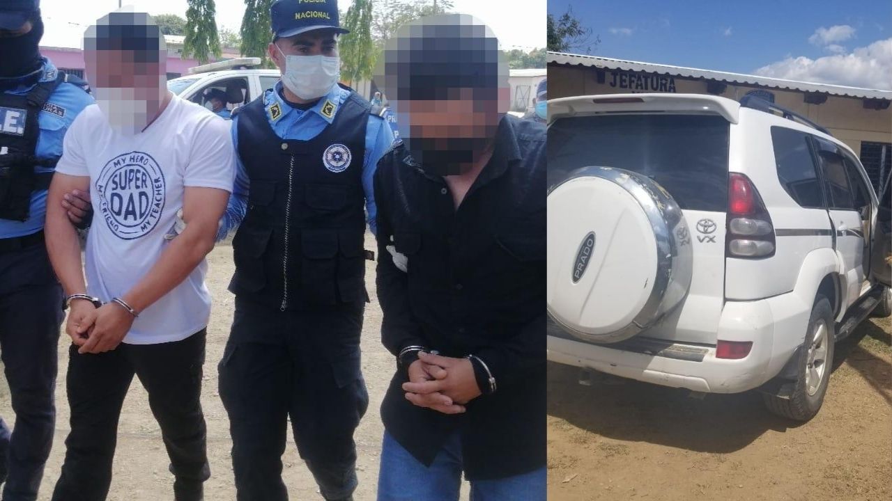 Dos hondureños que se conducían en camioneta de lujo fueron capturados con droga en Orica