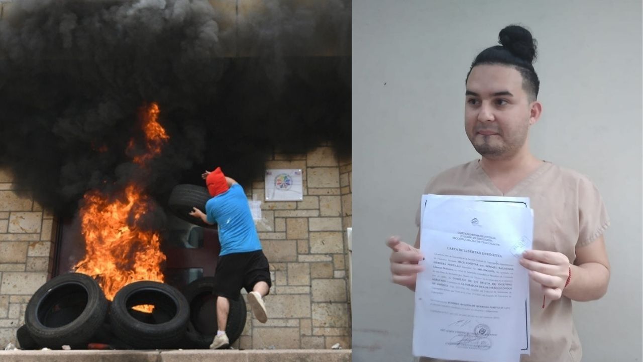 Maestro hondureño acusado de incendiar puerta de la Embajada de Estados Unidos queda libre