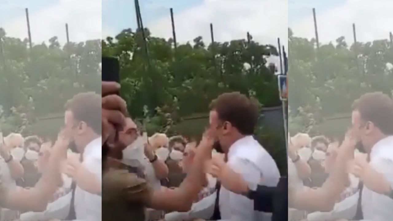 Hombre abofetea al presidente francés Emmanuel Macron y así reaccionaron sus guardaespaldas